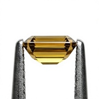 Échantillon de diamant jaune fantaisie taillé émeraude, synthétique, cultivé en laboratoire, percé au laser, service de fabrication pour la création de bijoux JURA JEWELS D005 IGI