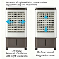 Mini Enfriador de Aire Evaporativo Eléctrico Portátil, 3 Velocidades, Temporizador de 15 Horas, Oscilación de 90°, Bajo Nivel de Ruido, Ahorro de Energía, para Hogar, Hotel, Exteriores