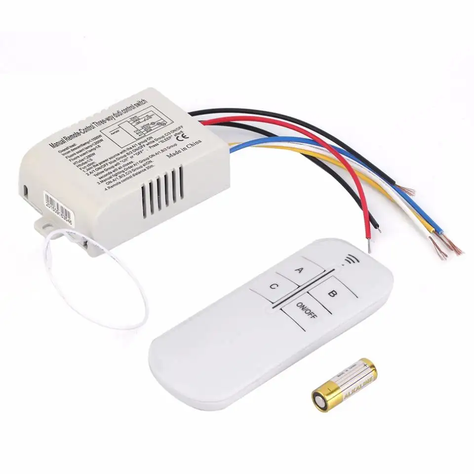 new arrival 220V 3 Way ON/OFF Digital RF Remote Control Switch Wireless For Light Lamp Switcher Splitter