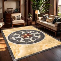 Tapis en velours cristal moelleux antidérapant grande surface avec motif géométrique, style moderne, couleur personnalisable pour salon