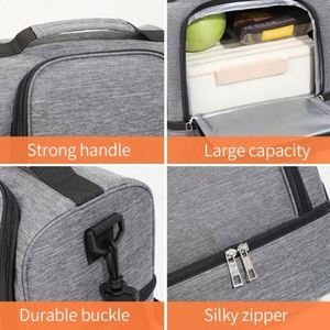 Sac isotherme double couche en tissu épais avec feuille d'aluminium pour le transport de biberons de lait maternel en extérieur - Product Image 5