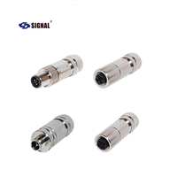 M12, 3/4/5/6/8 broches, mâle/femelle droit, IP67 / IP68, type d'assemblage sur site, circulaire, code A / D / X