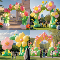 Arche gonflable en PVC personnalisée avec un joli motif floral pour les événements en plein air/en intérieur, les décorations de jardins et de centres commerciaux