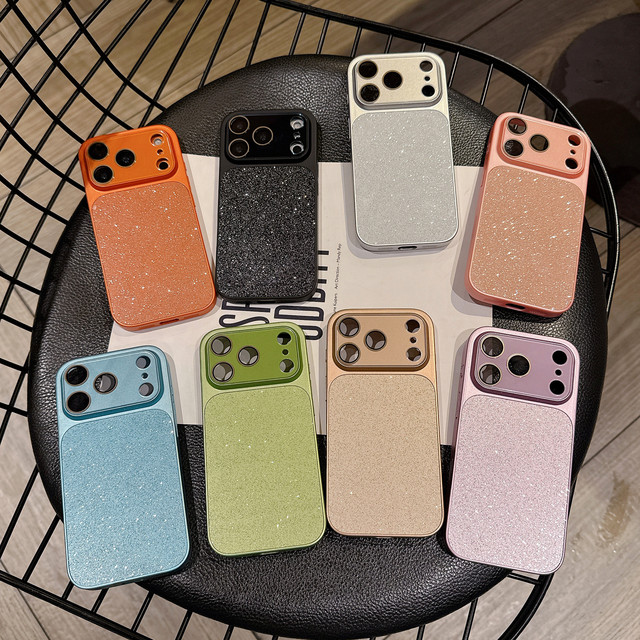 Luxury Shining Glitter Bling Plating Phone Case for iPhone Air 13 14 15 16 17 Pro Max Lens Film Protector Shockproof Girly Cover