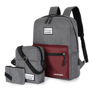 New Latest Design Waterproof Anti-Theft Geometric Business <b>Laptop</b> Backpack USB Charging Large Capacity 3 Piece Set Oxford - Product Image 1