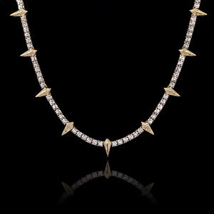 Pass Diamond Tester ghiacciato 925 in argento Sterling Hip Hop Vvs Moissanite Hip Hop con denti di lupo a spillo collana a catena bracciale Tennis - Product Image 3