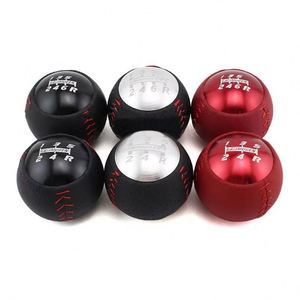 Xx Genuine Leather Aluminium Alloy Luxurious Black Red High Quality Universal Fit Portable Gear <b>Knob</b> Interior Accessory Model - Product Image 5