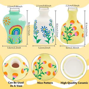 Groothandel Creatieve Diy Wit Ongeverfde Keramische Bloempotten Handgeschilderde Keramische Vaas Voor Kinderen Klaslokaal Ambacht