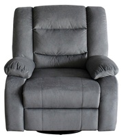 Fauteuil inclinable manuel pivotant capitonné avec cadre en bois au design moderne, convertible pour villa et usage scolaire