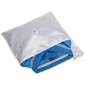 Pochette enveloppe en satin blanc avec rabat et bouton, pour tablette et foulard, design personnalisé, sac anti-poussière en satin, vente en gros - Product Image 3