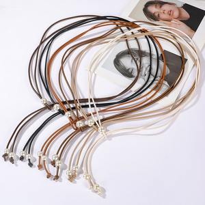 สายรัดข้อมือจิวเวลรี่สำหรับผู้หญิง, สายรัดหนัง PU มาใหม่สายรัด<span class=keywords><strong>เอว</strong></span>แบบบางประดับมุกสายรัดเอว - Product Image 2