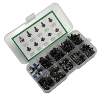 Kit de 180 interrupteurs à bouton-poussoir tactiles, 10 types, 6*6*4.3mm-7*7*14mm, micro-interrupteurs momentanés DIP 4 broches pour projets électroniques DIY