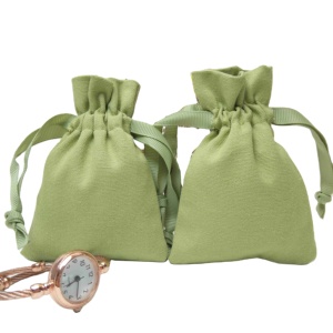 Petit sac en coton réutilisable, écologique et recyclable avec cordon de serrage pour bijoux, boucles d'oreilles, pochette cadeau - Product Image 1