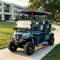 Mobil Golf Listrik Rainbow 72V Lithium 4-Kursi 5kw, Buggy Golf dengan Cat Kustom, Kotak Kargo Belakang, Bersertifikasi DOT, Terangkat, Standar AS