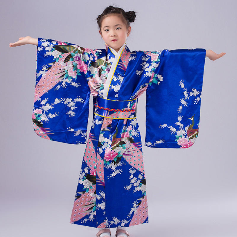 Japanese Traditional Dress Kimono Robe for Kids Girls Costume