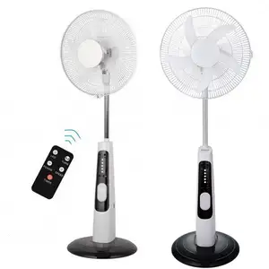 Hot sale rechargeable solar, fan 16inch 18inch AC110V 220V 12V DC stand tower & pedestal fans with led light/