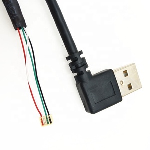สาย USB แบบกำหนดเอง หัวต่อแบบ Male 90 องศา ซ้าย ต่อกับหัวต่อ JST 4 พิน ระยะห่าง 1.0 มม. พร้อมสายเคเบิล 30awg - Product Image 1