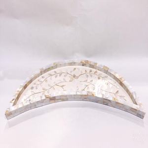 Bandeja de incrustaciones de madreperla con forma de media luna gris, bakhoor quemador de fregona, bandeja de incrustaciones de madreperla de lametierartz - Product Image 2