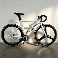 Bicicleta Fixie 7P 700C con Cuadro de Aleación de Aluminio, Piñón Fijo, Manillar Curvo, Bicicleta de Carretera, Urbana, de Pista, de Carreras
