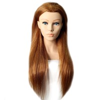 Tête de mannequin en cheveux humains naturels style Yaki pour la coiffure, le décoloration, la teinture, la permanente et la pratique du tressage