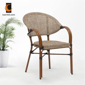 Design poltrona Cafe tavolo e sedie caffè impilabile vimini sala da pranzo sedia da esterno mobili in legno per Hotel sedia da pranzo - Product Image 6