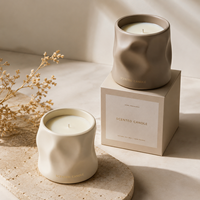 Ventes en gros de pots à bougies en céramique blancs de 8 oz, 10 oz, 12 oz, 16 oz, forme unique, finition mate, fond épais, pot à bougie de luxe