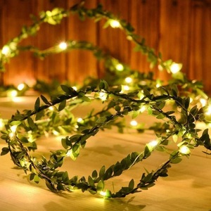 Nueva cadena de luces LED de alambre de cobre, luces de vid de hoja verde, árbol decorativo de Navidad, hoja envuelta, pequeña luz colorida - Product Image 2