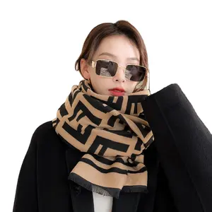 Scarves Supplier Cashmere Scarves Hot Sale Korean Thickened Design Long Blanket Lady Shawl