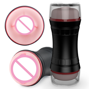 Masturbador Masculino con Vibración, Vagina Real de Bolsillo, Copa de Masturbación Oral, Forma de Linterna, 100% Impermeable, Happy Love, Sexo para Adultos - Product Image 1