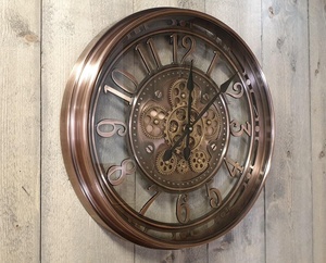 <span class=keywords><strong>Orologio</strong></span> da <span class=keywords><strong>Parete</strong></span> Meccanico COG di Lusso in Metallo Decorativo Rotondo Industriale da 52,5 cm - Product Image 6