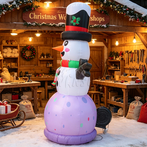 Décoration de Noël Gonflable WINSUN en Forme de Bonhomme de Neige, Tissu Oxford Imperméable, Éclairage LED, Affichage Extérieur pour Jardin, Logo Personnalisé - Product Image 3