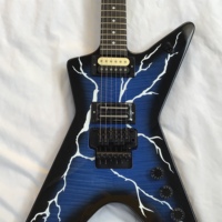 Was.Bu.n Electric Guitar Deep Blue Solid Mahogany Body Rosewood Fretboard 6 Steel Strings Free Shipping Shell Inlay Lighting