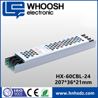 Fuente de Alimentación LED WHOOSH HX-60CBL-24 AC 220V 60W Ultra Delgada DC 24V 2.5A, Transformador con 3 Años de Garantía para Tiras de Luz LED