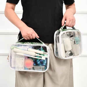 Petite trousse de maquillage, sacs cosmétiques transparents en PVC pour femmes, trousse de maquillage de voyage avec poignée, sacs à cosmétiques - Product Image 5