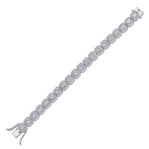 10m 7in HipHop Geometric Third Party Certified Gold Iced Micro Pave Cubic Zircon Tennis Chain <strong>Copper</strong> <strong>Bangles</strong> <strong>Men</strong> - Product Image 3