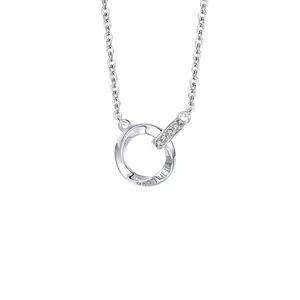 S925 Sterling Silber Mobius Ring Anhänger Liebhaber Halskette Männer und Frauen Paare Licht Luxus Minderheit Schlüsselbein Kette Halsketten