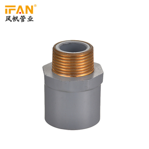 IFAN-enchufe macho CPVC SCH80, inserto <span class=keywords><strong>de</strong></span> latón <span class=keywords><strong>de</strong></span> 1/2 pulgadas, acoplamiento <span class=keywords><strong>de</strong></span> <span class=keywords><strong>PVC</strong></span> gris, 3/4 pulgadas, CPVC, suministro <span class=keywords><strong>de</strong></span> fábrica - Product Image 1