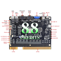 Carte de jeu PCB verticale à monnayeur 88 Fortunes Mone Coins pour machine de jeu d'arcade, prix usine