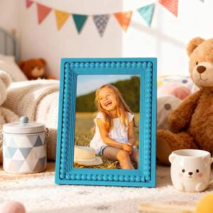 Cadre photo en bois durable de style européen avec perles colorées, cadeau d'anniversaire parfait pour les souvenirs chers - Product Image 5