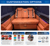 Ensemble complet de sièges de van, sièges de capitaine, banquette arrière trois places, cuir orange personnalisé inclinable avec toit étoilé pour MPV
