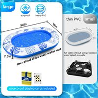 Table de poker gonflable pour piscine avec 4 chaises flottantes, table de jeu aquatique en PVC pour fête au bord de la piscine, chaise longue flottante, radeau gonflable