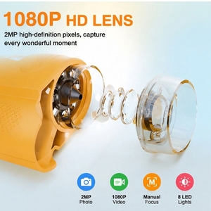 <span class=keywords><strong>Microscopio</strong></span> Digitale <span class=keywords><strong>Portatile</strong></span> per Bambini con Schermo IPS da 2 Pollici, 2MP, 1000X, 8 LED - Product Image 4