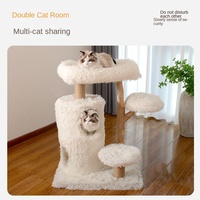 Arbre à chat en bois massif à 2 niveaux, design moderne et simple, multi-niveaux, sisal intégré, ne prend pas de place, pour la maison