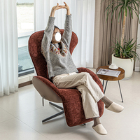 Erweiterbarer Einzelner Loungesessel für Wohnzimmer Stoff-Drehsessel Moderner Neuester Designer Luxuriöser Drehbarer Freizeitstuhl