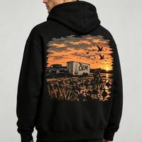 Vêtements personnalisés en tissu épais, imprimés avec des motifs graphiques, sweats à capuche avec impression numérique directe à jet d'encre.