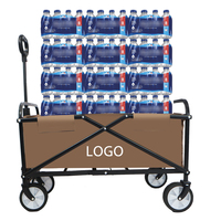 Chariot de plage pliable de camping à poignée réglable Chariot de 80kg Chariot pliable de camping pliable