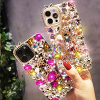 Accessoires mobiles : Coque de téléphone transparente anti-jaunissement effet diamant pour iPhone 17 16 Pro, étui rigide brillant avec pierres
