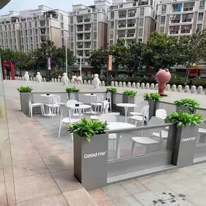 Combinación de macetero de metal personalizado para exteriores, de hierro forjado, con valla divisoria y <span class=keywords><strong>jardinera</strong></span> de acero inoxidable para plantas. - Product Image 3