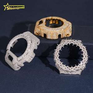 3 thiết kế Iced ra tùy chỉnh đồ trang sức đồng hồ trường hợp hip hop vvs moissanite kim cương 925 Bạc ga2100 dw6900 gm6900 xem bezel - Product Image 5