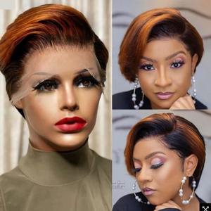 Peluca <span class=keywords><strong>de</strong></span> fibra sintética con frente <span class=keywords><strong>de</strong></span> encaje pequeño transfronterizo para <span class=keywords><strong>Amazon</strong></span>, pelo corto liso teñido a la moda para <span class=keywords><strong>mujer</strong></span>, Base <span class=keywords><strong>de</strong></span> seda resistente al calor - Product Image 2